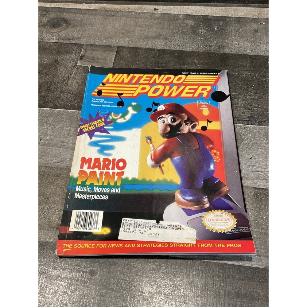 NINTENDO POWER MARIO PAINT VOLUME 39 W/ Poster!